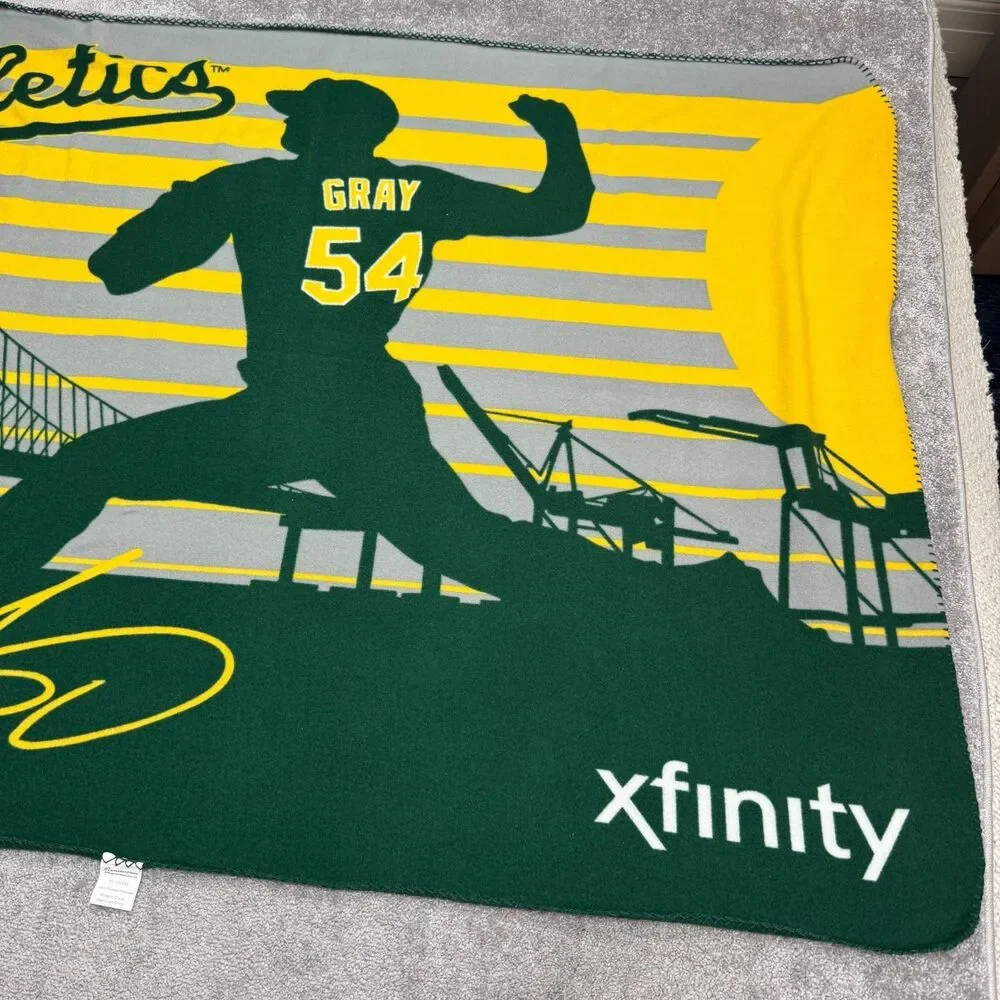 Oakland Athletic A's Sonny Gray #54 SGA Xfinity MLB Fleece Throw Blanket 45x60